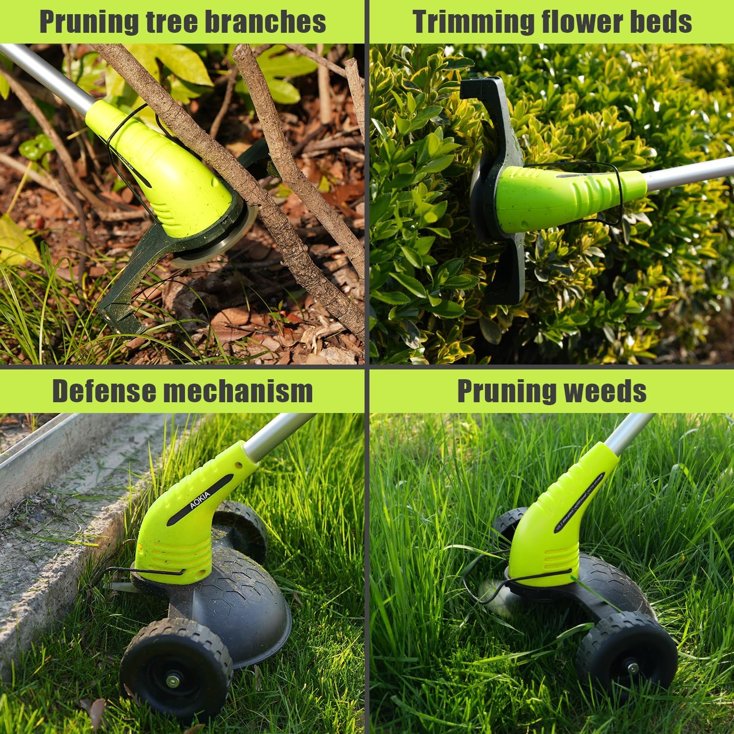 Aokia weed wacker detachable battery for continuous cordless operation