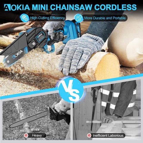 Aokia versatile cordless saw for pruning, DIY, and gardening tasks.