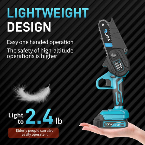 Aokia removable 21V battery with fast charger for extended use.