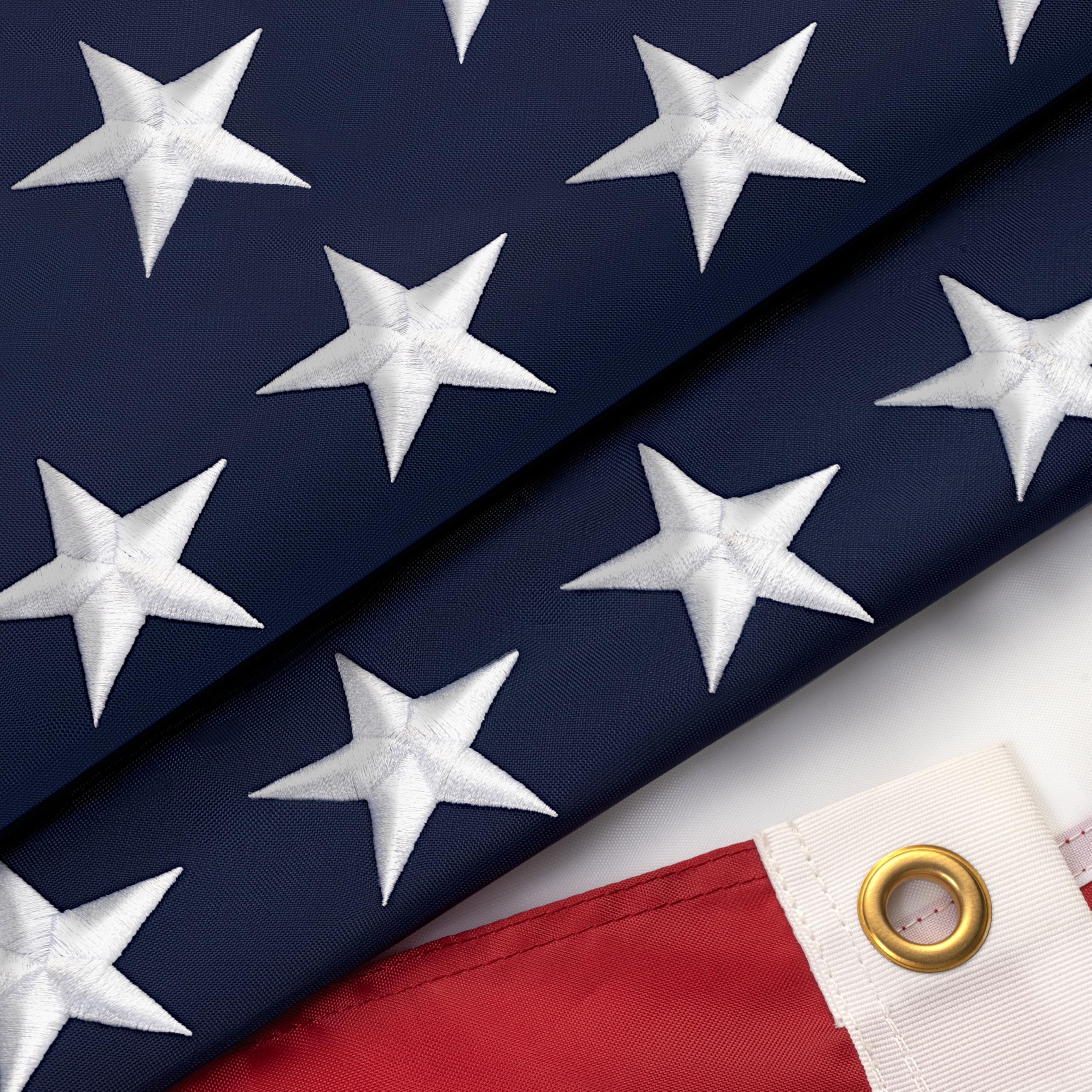 AOKIIE American flag with embroidered stars for durable outdoor display.