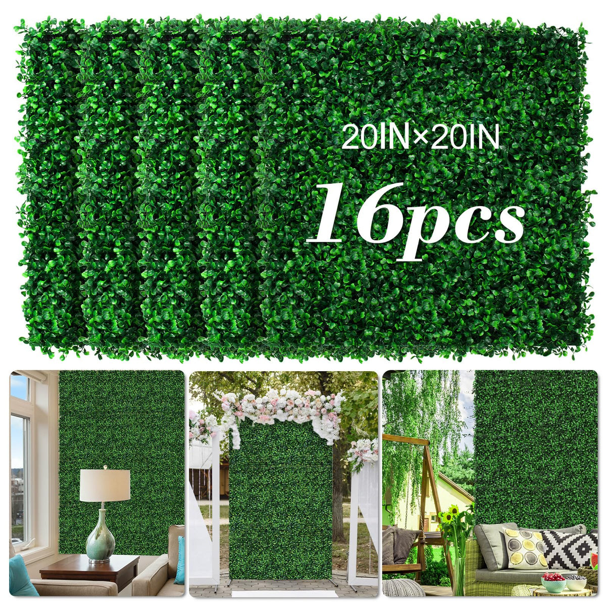 AOKIIE AOKIE boxwood panel closeup showing lush greenery for privacy.