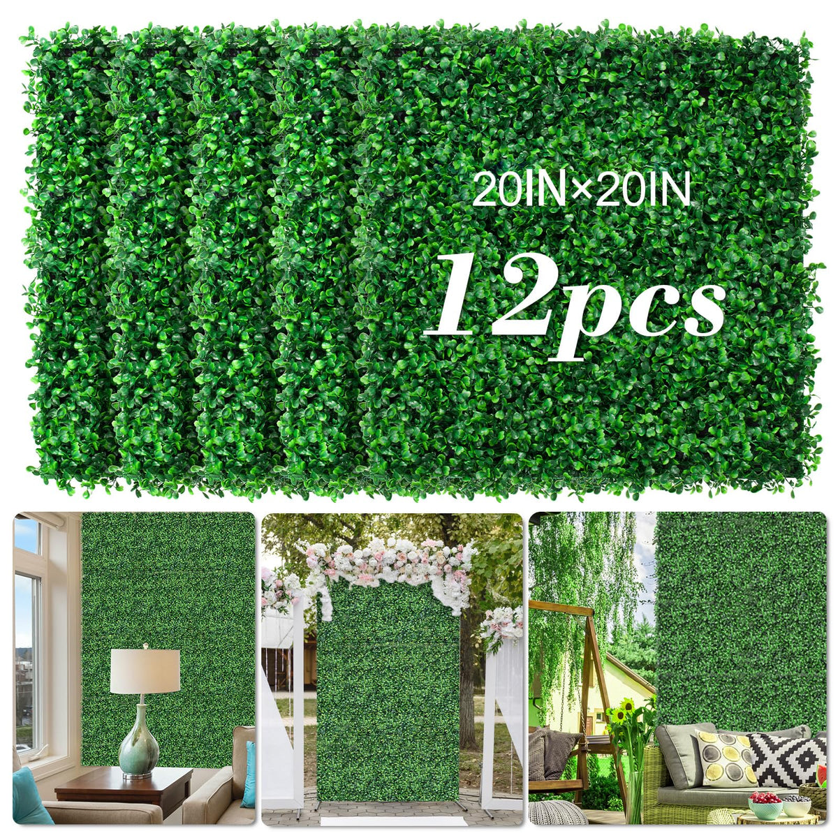 AOKIIE boxwood wall panel setup on wall for easy privacy and decor