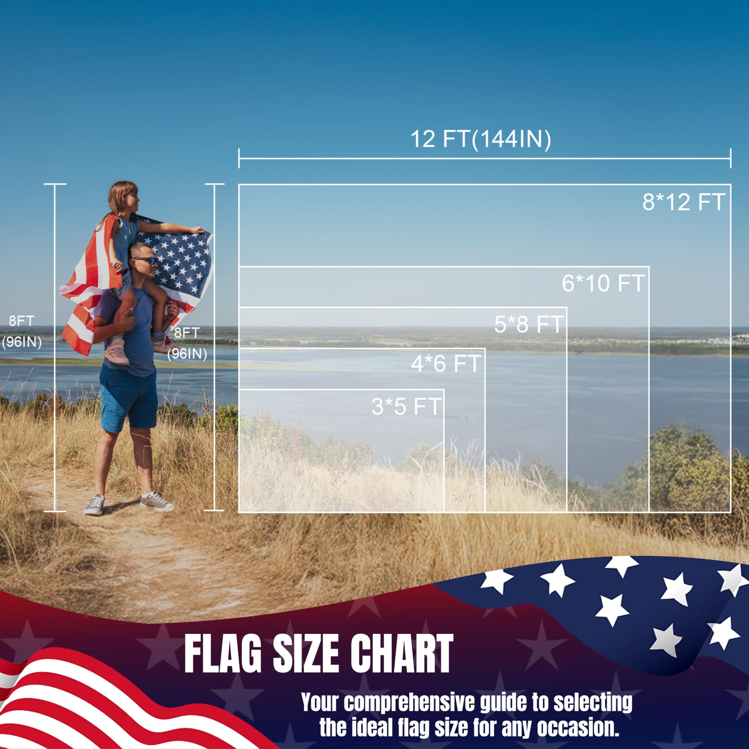AOKIIE vibrant red white and blue design for high-visibility patriotism.