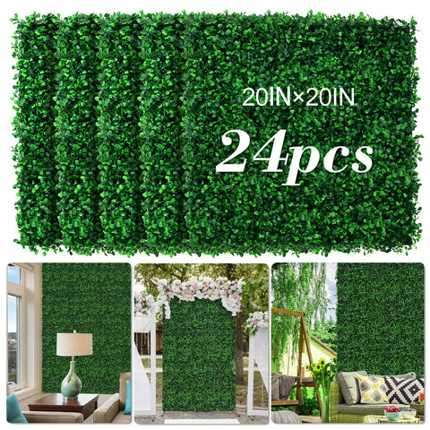 AOKIIE AOKIE grass wall panel 20x20 close-up shows dense privacy-ready greenery.