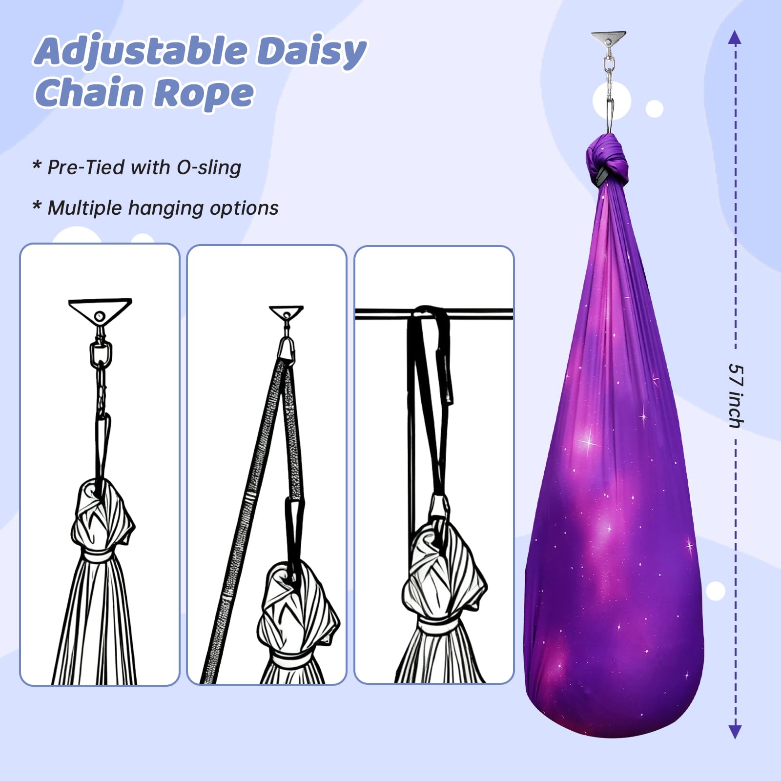 Aokitec sensory swing sturdy frame supports up to 300 pounds.