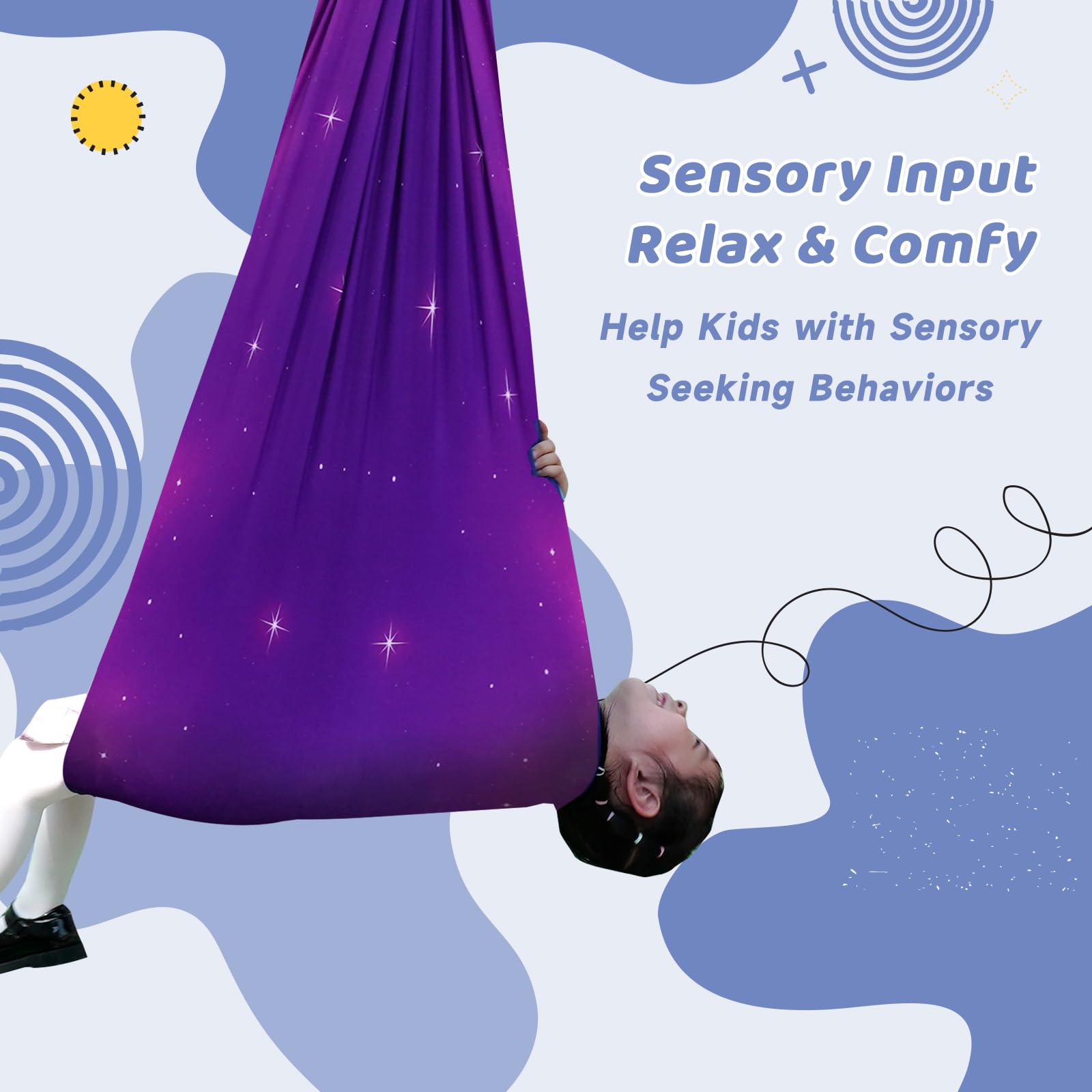 Aokitec sensory swing hammock cocoon providing hug-like sensory input.