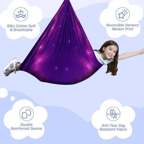 Aokitec sensory swing creates a relaxing space for kids during quiet time.