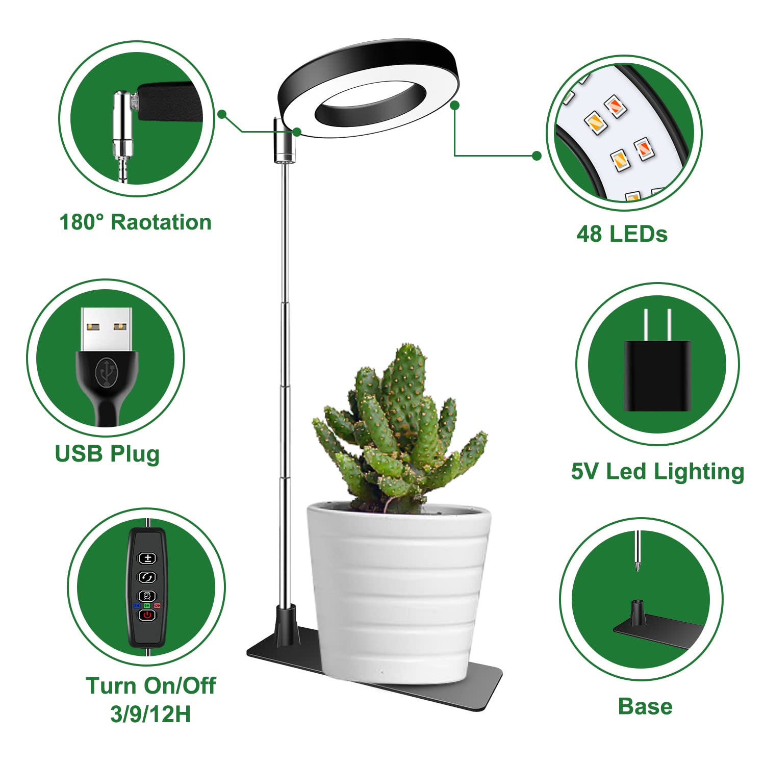 Aokrean 10 brightness levels tailor light intensity to plant needs