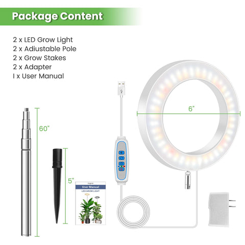 Aokrean 2-pack indoor grow lights provide flexible coverage for indoor gardens.