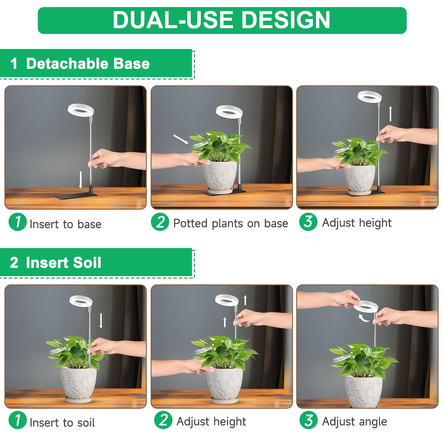Aokrean Grow Light full-spectrum mode supports robust growth and thriving foliage.