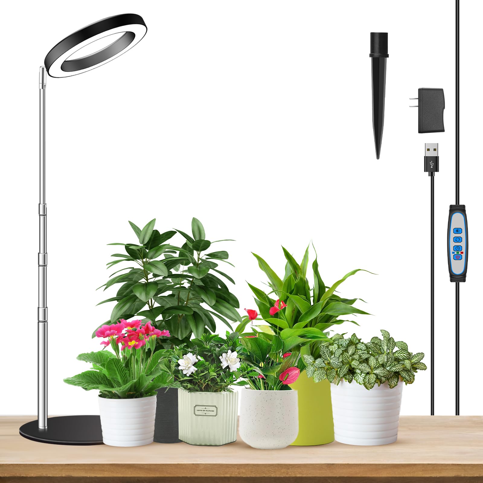 Aokrean Grow Lights full-spectrum desktop base providing stable support for indoor plants