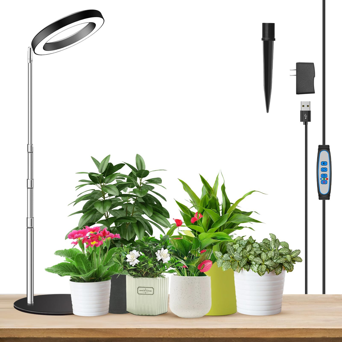 Aokrean Grow Lights full-spectrum desktop base providing stable support for indoor plants