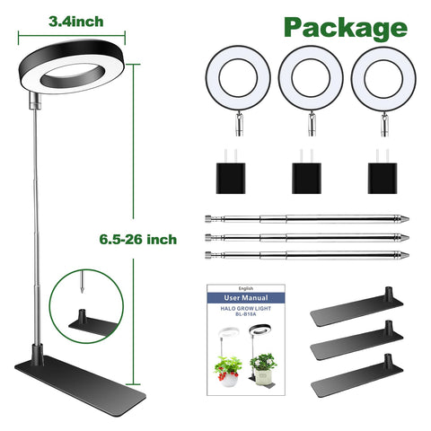 Aokrean 3-pack grow lights ideal for multi-plant stations