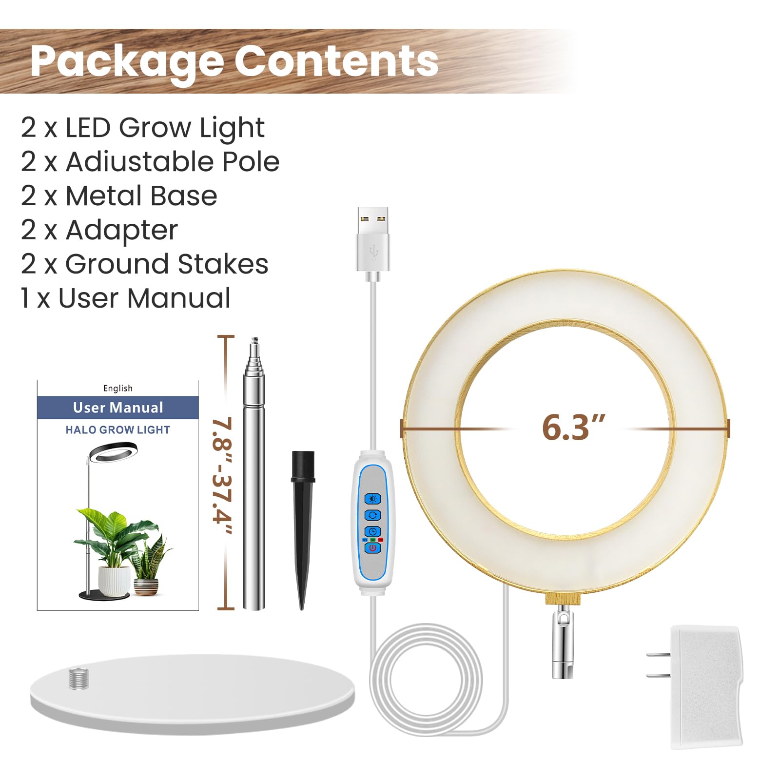 Aokrean compact desk light fits small spaces while boosting plant exposure.
