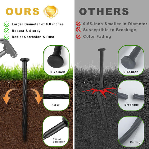 Aolabela weed barrier stake 8inch helps anchor fabric for tidy, weed-controlled beds.