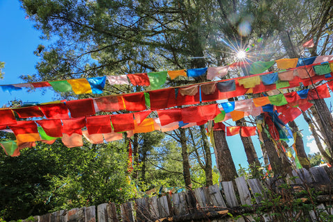 Aolamegs altar-display flags add reflective atmosphere to personal prayer corners