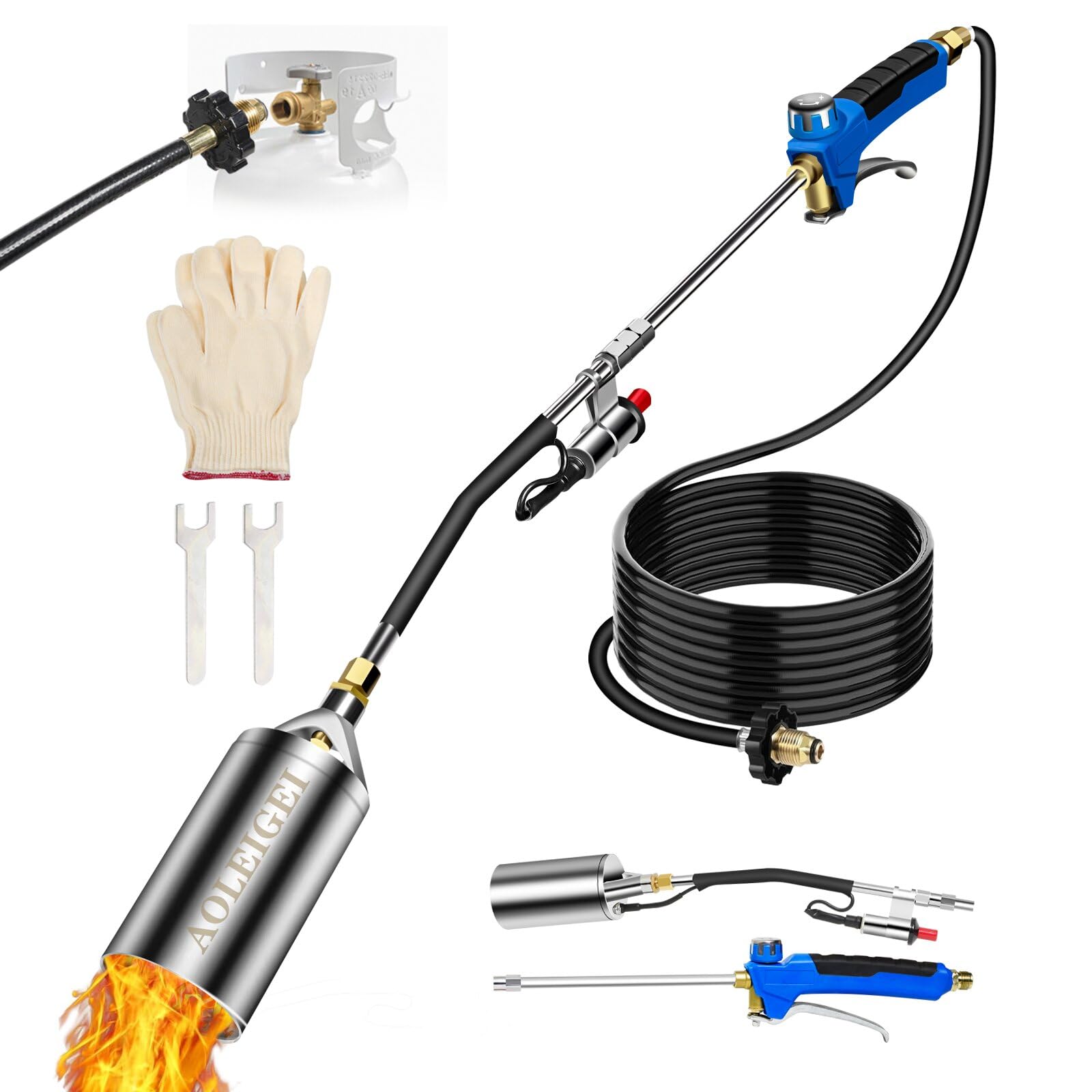 AOLEIGEI 1800000 BTU weed torch for fast weed control and surface heating.