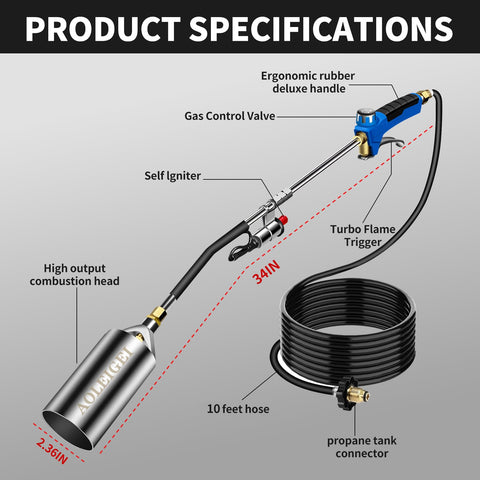 AOLEIGEI turbo-trigger ignition enables quick start with precise flame control.