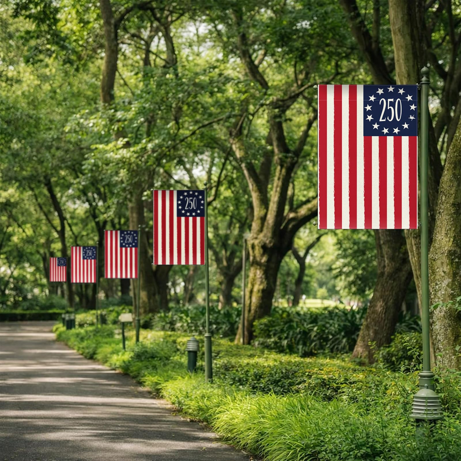 Aolime garden flag top sleeve, easy installation on standard flag poles
