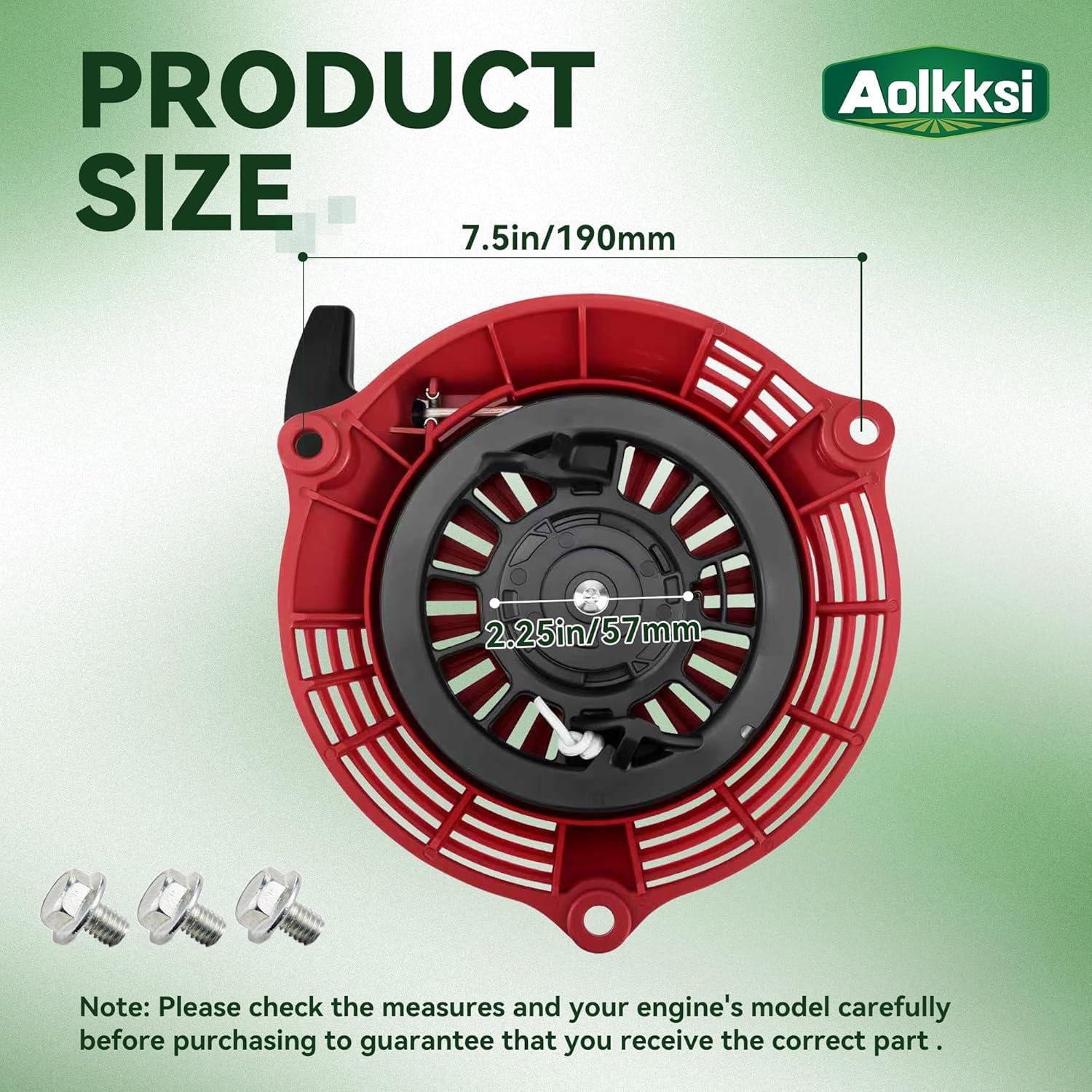 AOLKKSI compatible pull start for GCV135 engines ensures smooth lawn mower starts.
