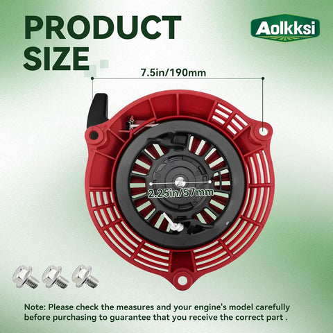 AOLKKSI compatible pull start for GCV135 engines ensures smooth lawn mower starts.