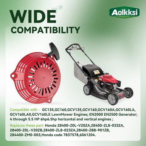 AOLKKSI lawn mower recoil starter offers compact, easy-to-install replacement.