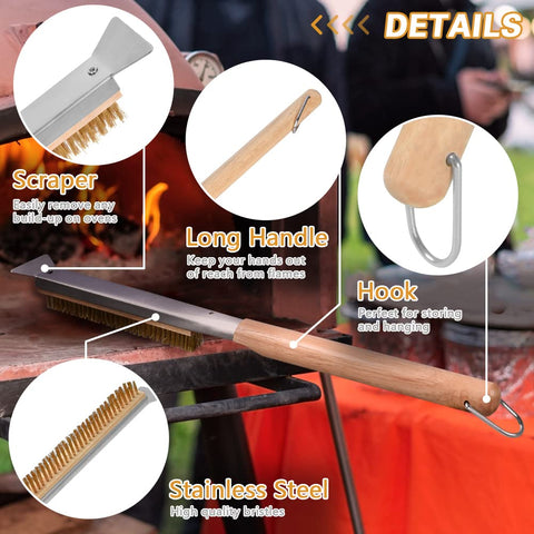 Aolso stainless steel scraper back removes stubborn debris.