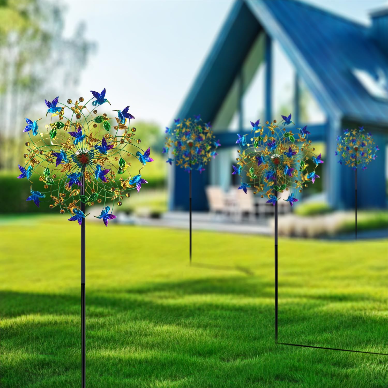 Ball-bearing rotation keeps the spinner moving smoothly even in light breeze.