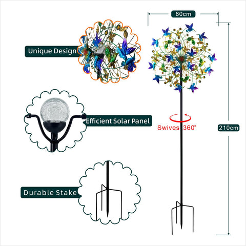 Aombzzj wind spinner with 23.6-inch diameter creates a bold focal point.