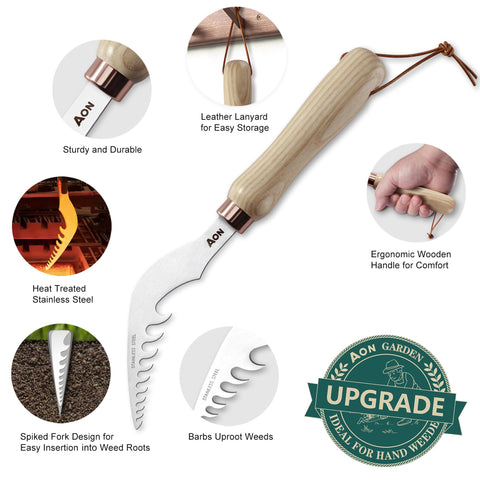 AON heat-treated stainless steel edges resist bending and rust.