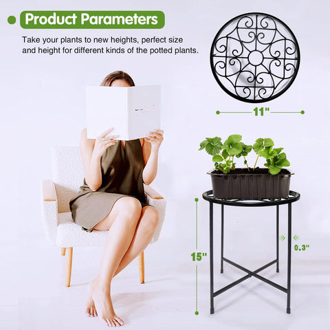 Aonagi 11-inch top flat surface plant stand fits a variety of pots.