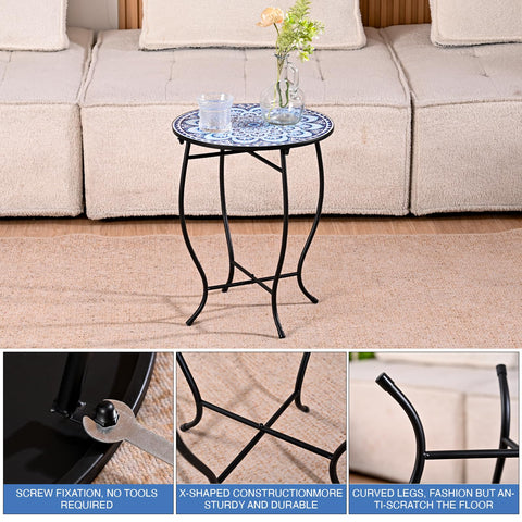 Aonagi versatile side table in a veranda setting for drinks and magazines.