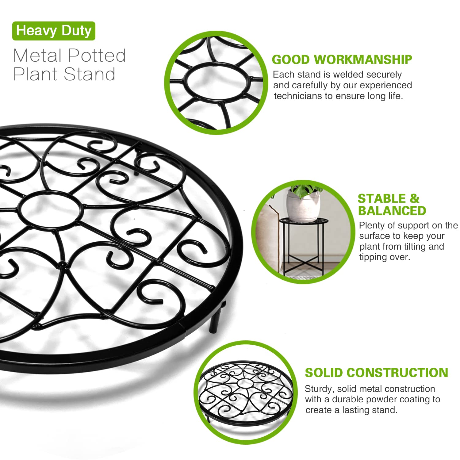 Aonagi foldable design plant stand provides easy, quick assembly.