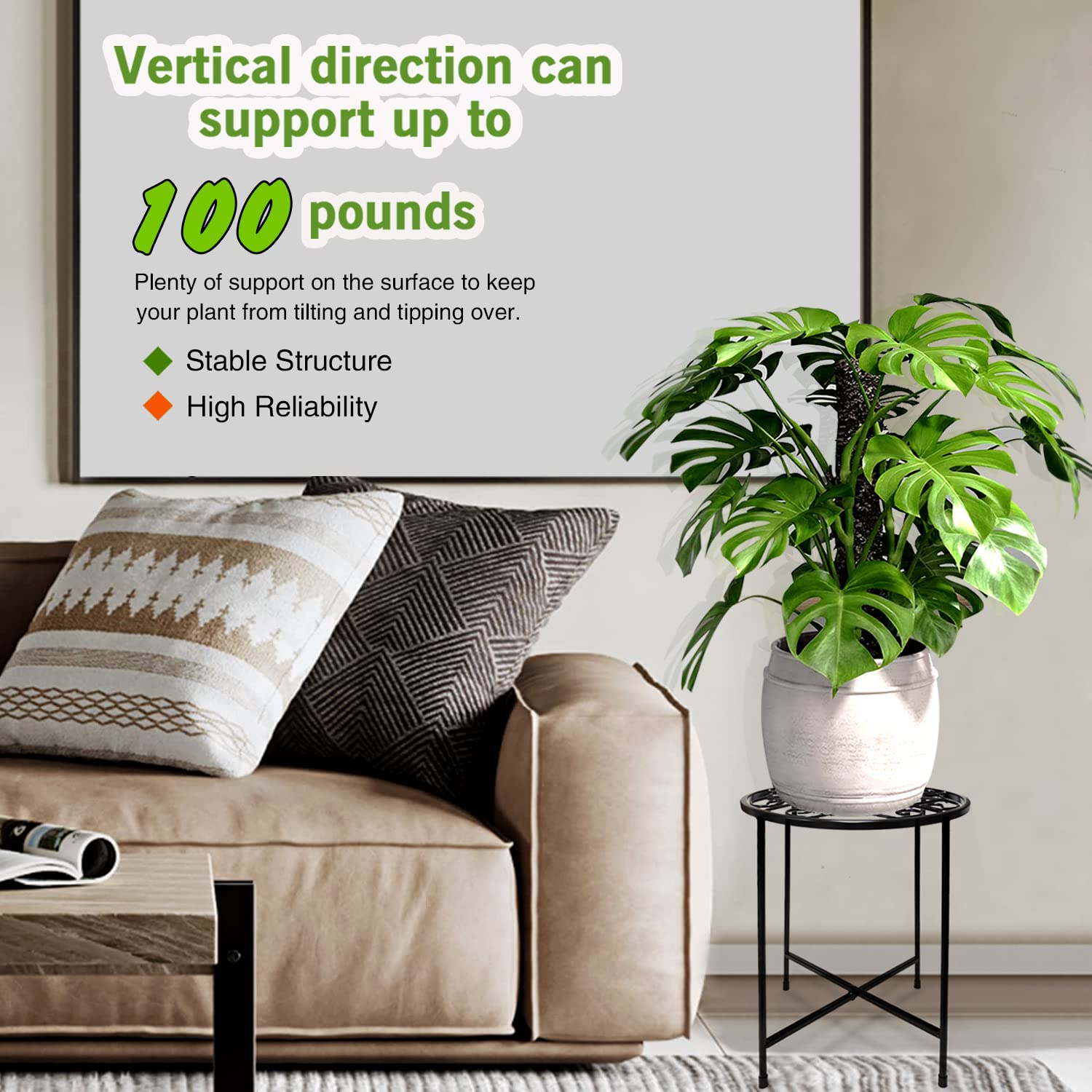 Aonagi rustproof iron plant holder for indoor and outdoor display.