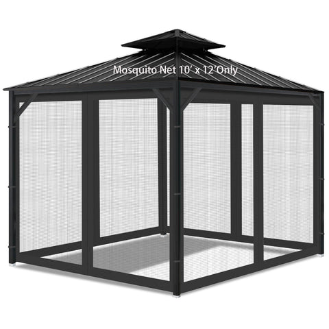 Aonear gazebo mosquito-netting with a 4-panel zipper screen for easy access and insect protection.