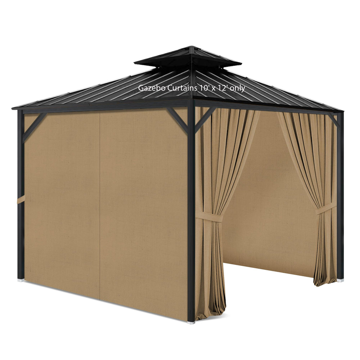 Aonear Gazebo Privacy Curtains 4-panel wall set creates private outdoor space.