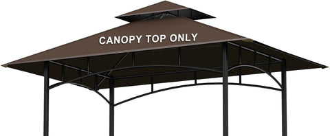 AONEAR 5x8 brown grill gazebo canopy top provides weather protection for outdoor cooking