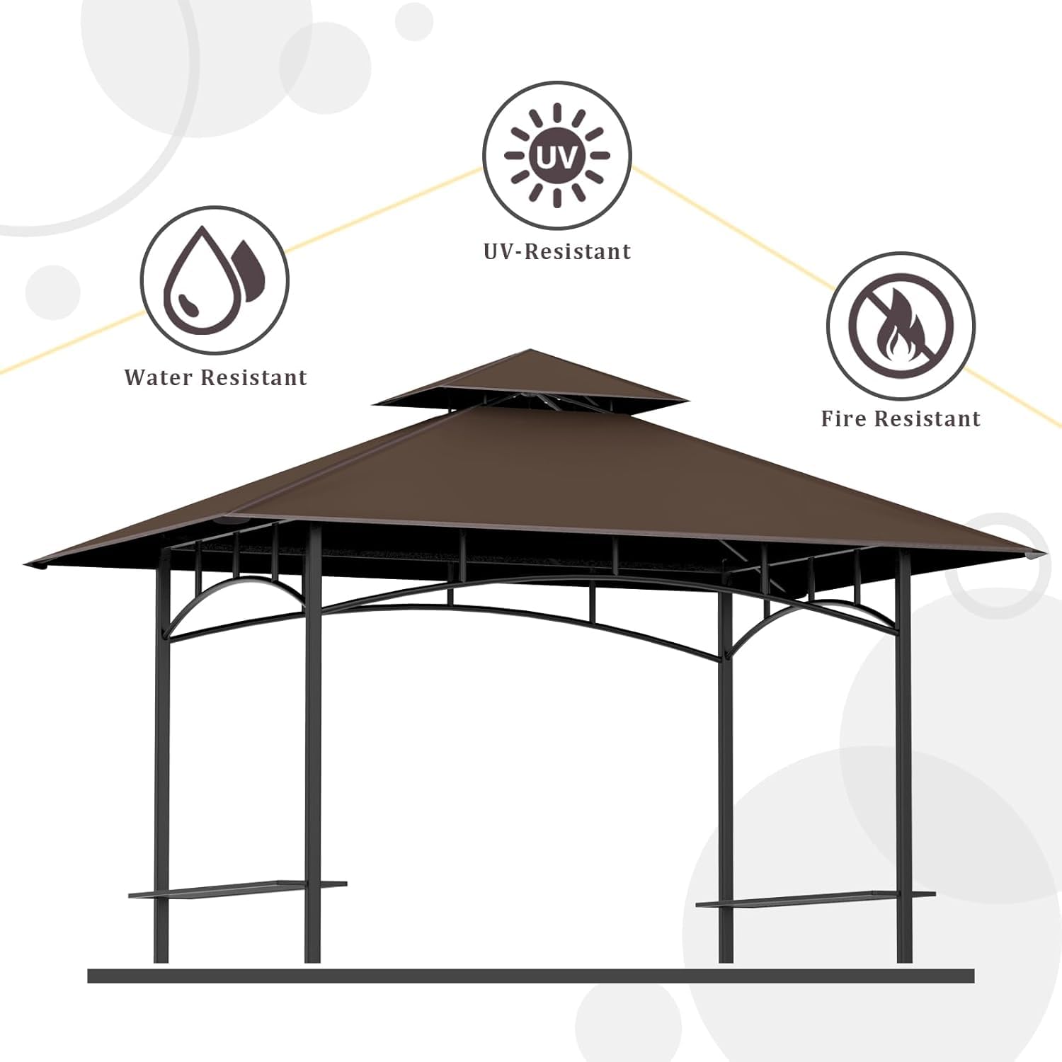 AONEAR vented double-layer canopy top design reduces wind pressure for stability