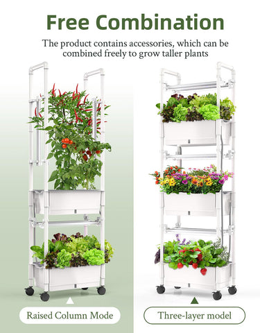 AOONEG extendable height tower displaying tall plant space up to 23.6 inches