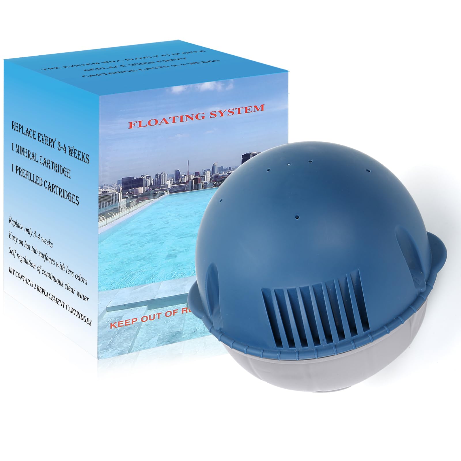 Aoner hot tub mineral cartridge in use softens water for skin-friendly soaks.