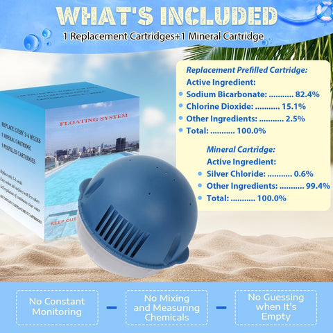 Aoner self-regulating water-treatment helps maintain balanced, clear water.