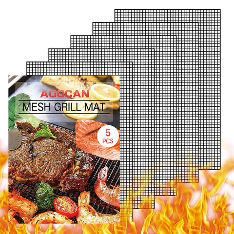 Aoocan grill mesh mat grid design promotes even heating for tasty results.