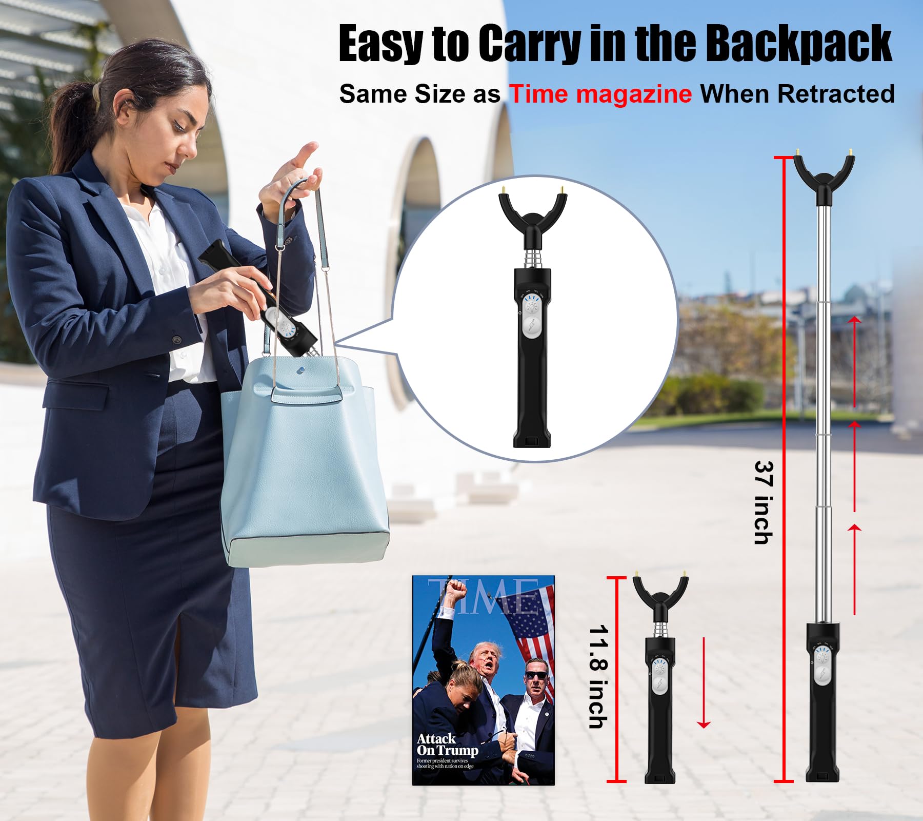 Aooccder retractable cattle prod extends from 12 to 37 inches for flexible control
