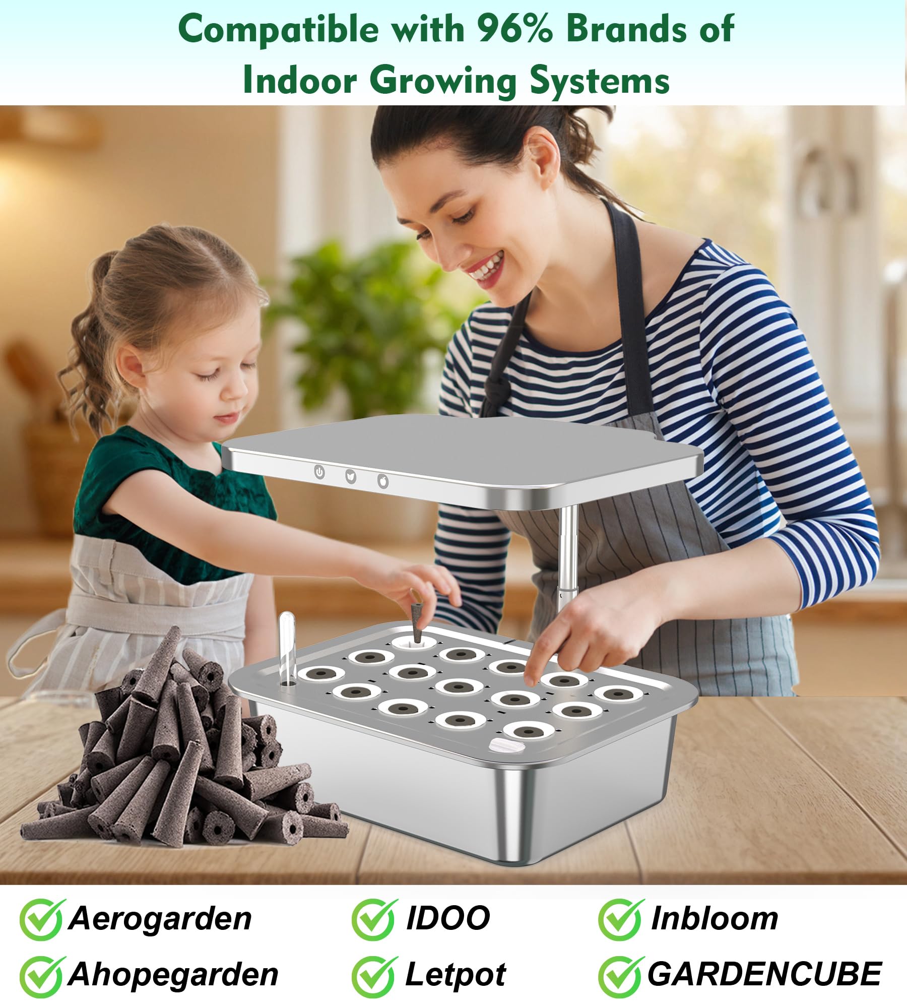 Aooccder coco-coir close-up highlights eco-friendly seed plugs supporting healthy root growth