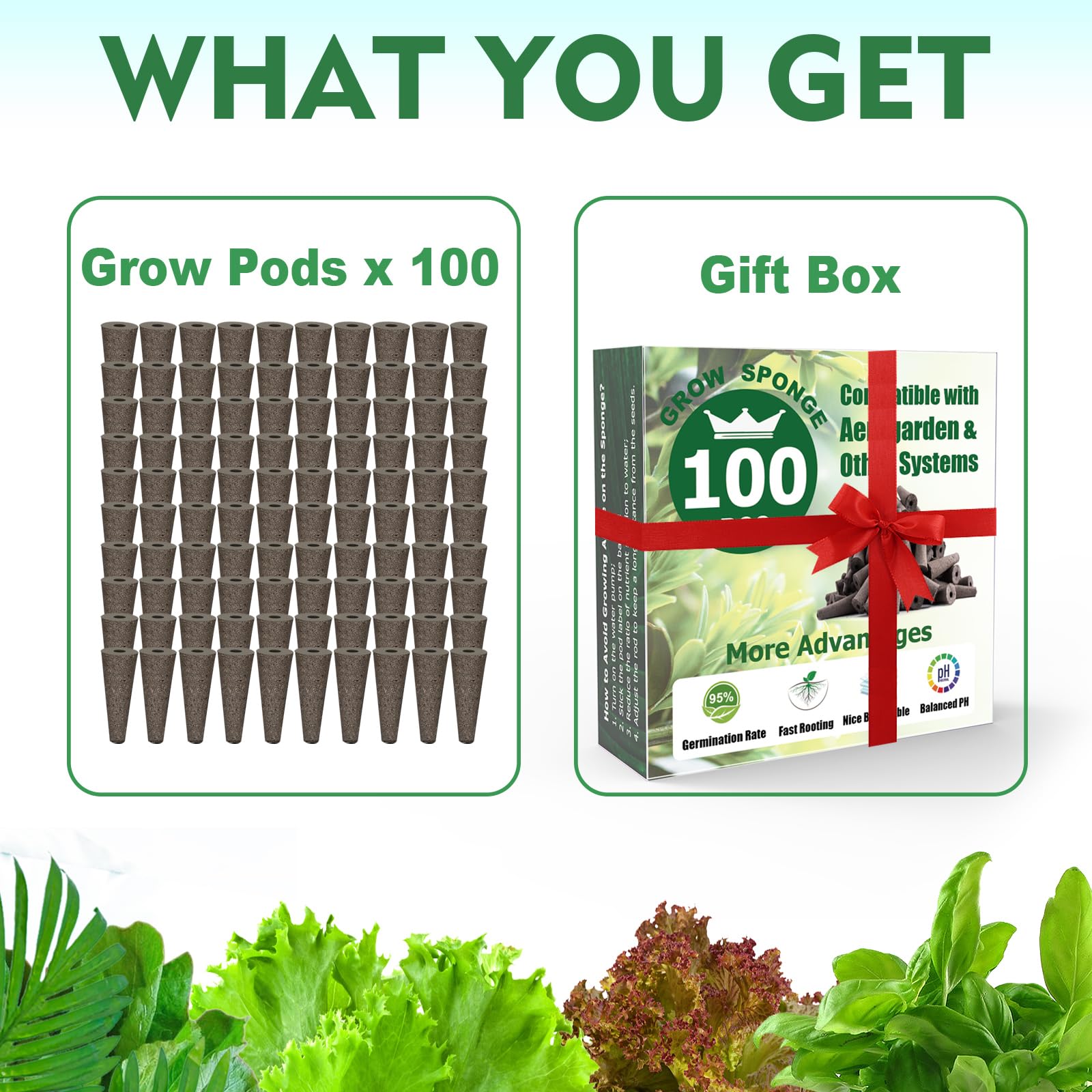Aooccder indoor hydroponic system setup with compatible grow sponges