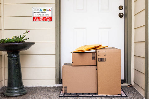 AOOCY Do Not Leave Packages Here sign professional graphics for quick recognition