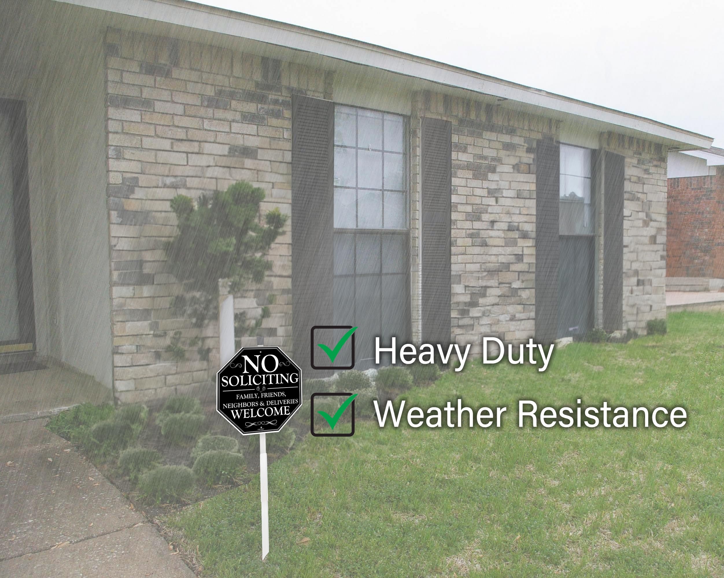 Includes sign and stake for quick ground placement.