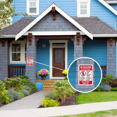 AOOCY no soliciting sign rust-free aluminum construction for long-lasting use.