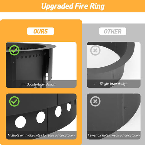 Aoodor easy-disassembly portable fire ring for storage and transport