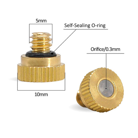 Aootech misting nozzle with 0.012 inch orifice ideal for low-water cooling.